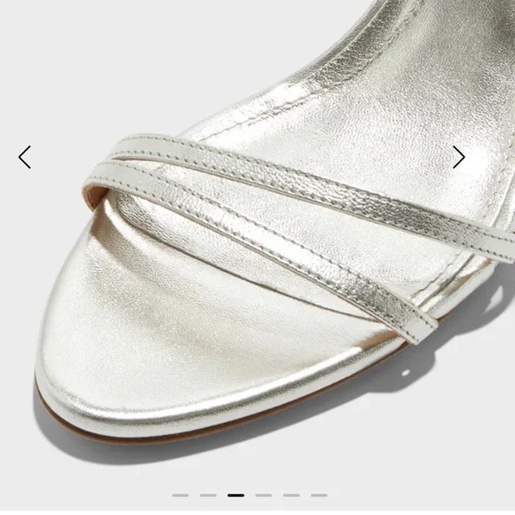 Aeyde Maeve leather Silver Strappy sandals heels stiletto - Picture 5 of 11